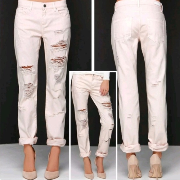 ❤️ BLANK NYC ❤️ COLLECTION STYLISH LIGHT PINK DISTRESSED RIPPED DESIGN JEANS . - Picture 11 of 16